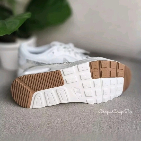 Bling Nike Air Max SC White Sneakers Custom with Crystals Rhinestones Women's - Picture 7 of 8